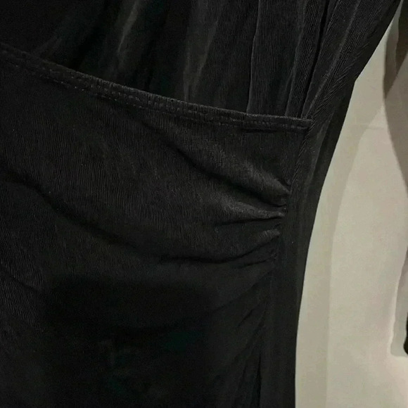 [sz2/L]Chico Travelars Faux  Wrap Black 3/4 Sleeve dress - Picture 3 of 5